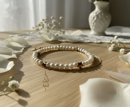 18K gold bracelet with natural pearl