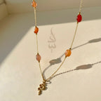 18K gold crafted with quartz stone snake pendant
