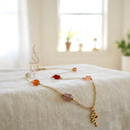 18K gold crafted with quartz stone snake pendant