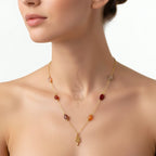 18K gold crafted with quartz stone snake pendant