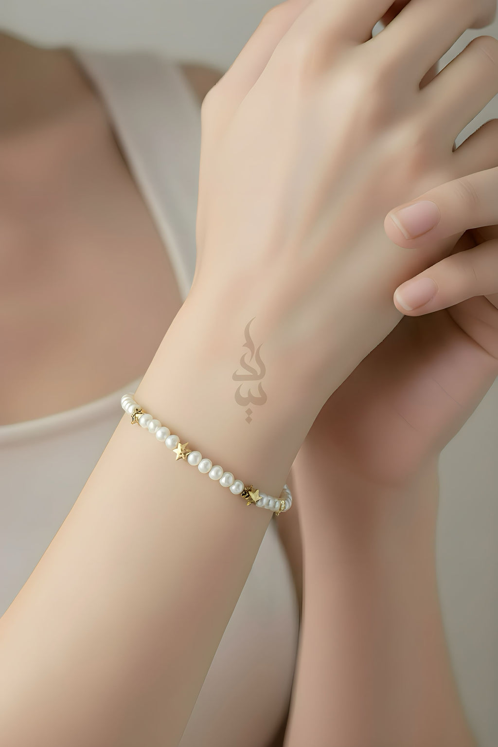 18K gold bracelet with natural pearl