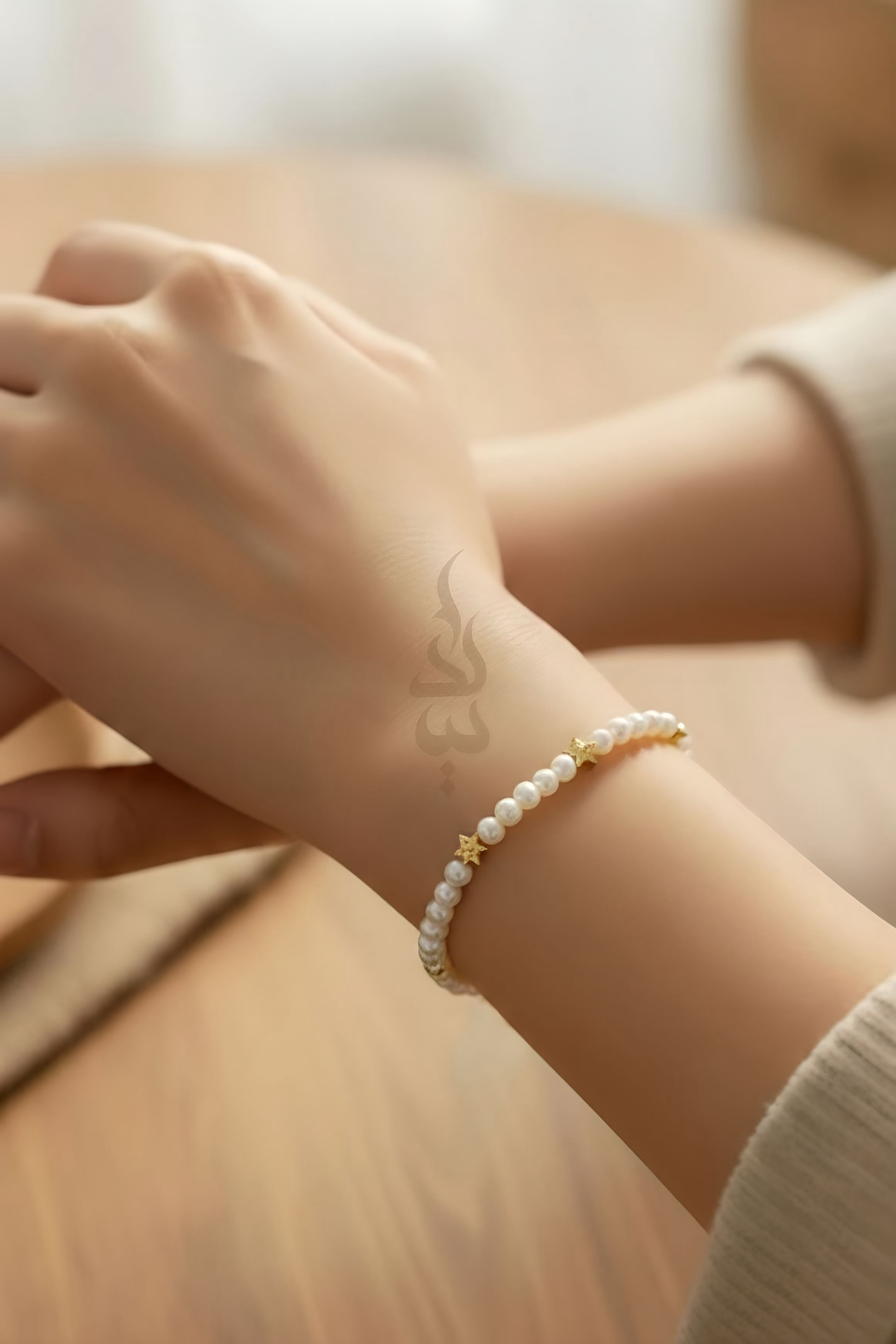 18K gold bracelet with natural pearl