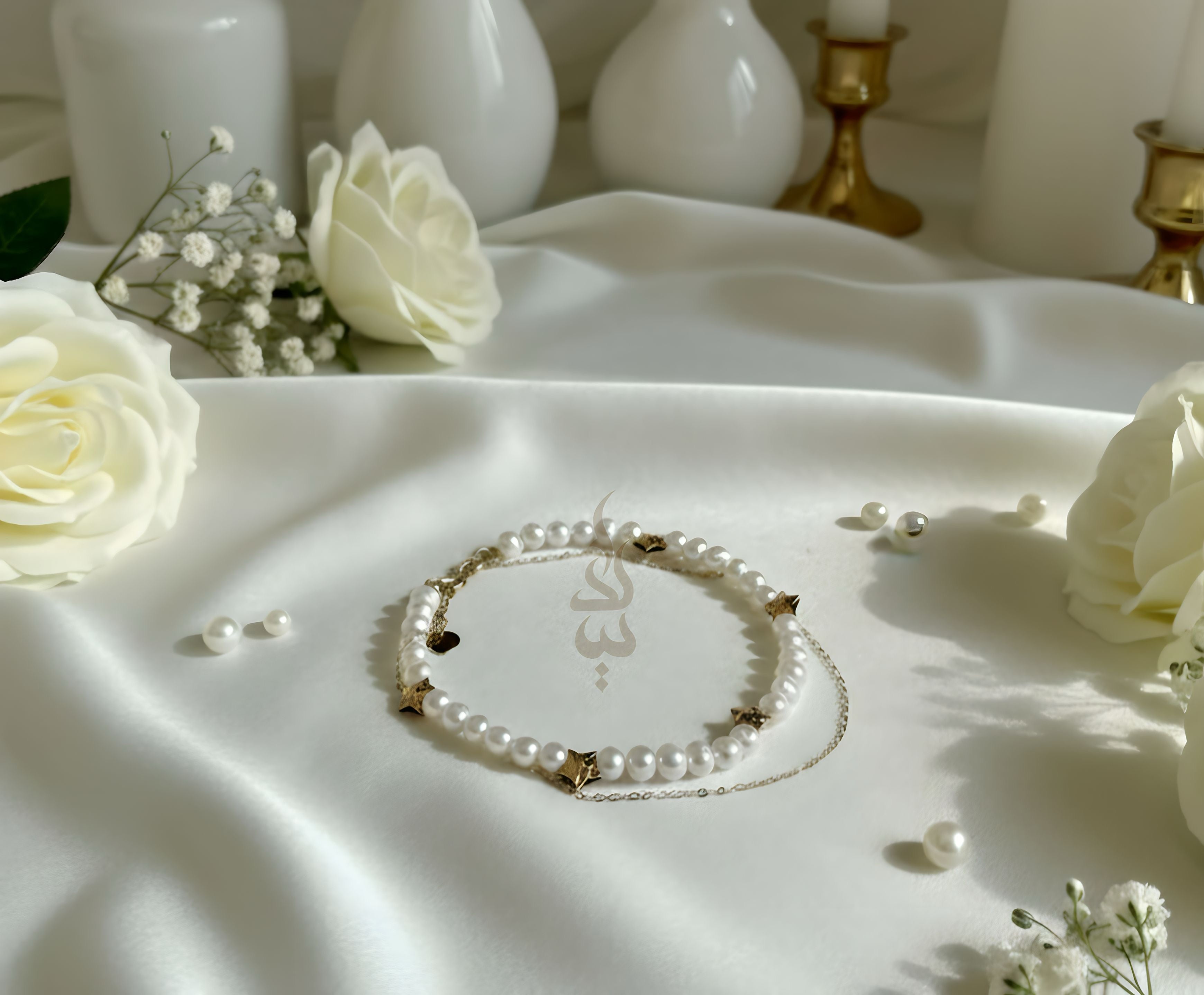 18K gold bracelet with natural pearl