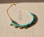 18K gold necklace crafted with authentic Neyshabur turquoise from Iran