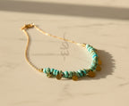 18K gold necklace crafted with authentic Neyshabur turquoise from Iran