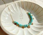 18K gold necklace crafted with authentic Neyshabur turquoise from Iran