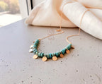 18K gold necklace crafted with authentic Neyshabur turquoise from Iran
