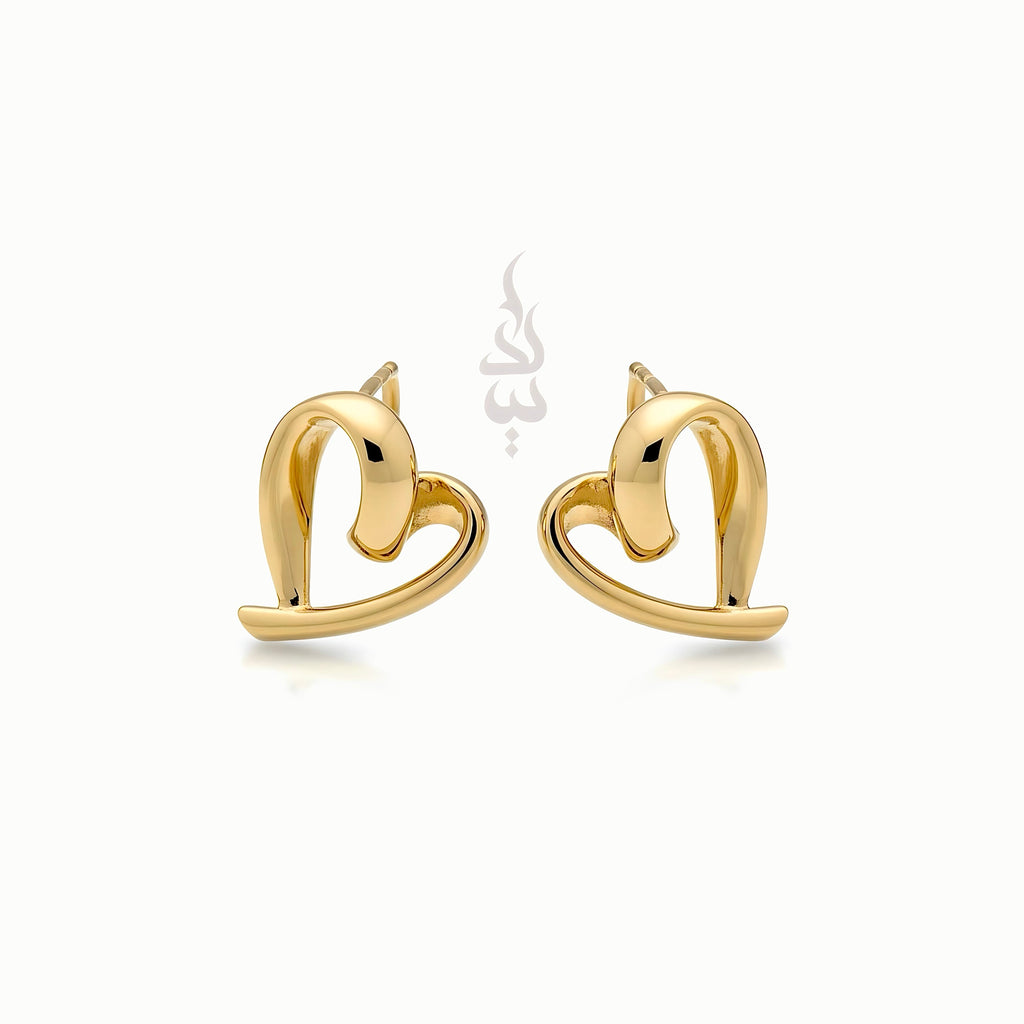 18K gold heart earrings
