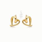 18K gold heart earrings