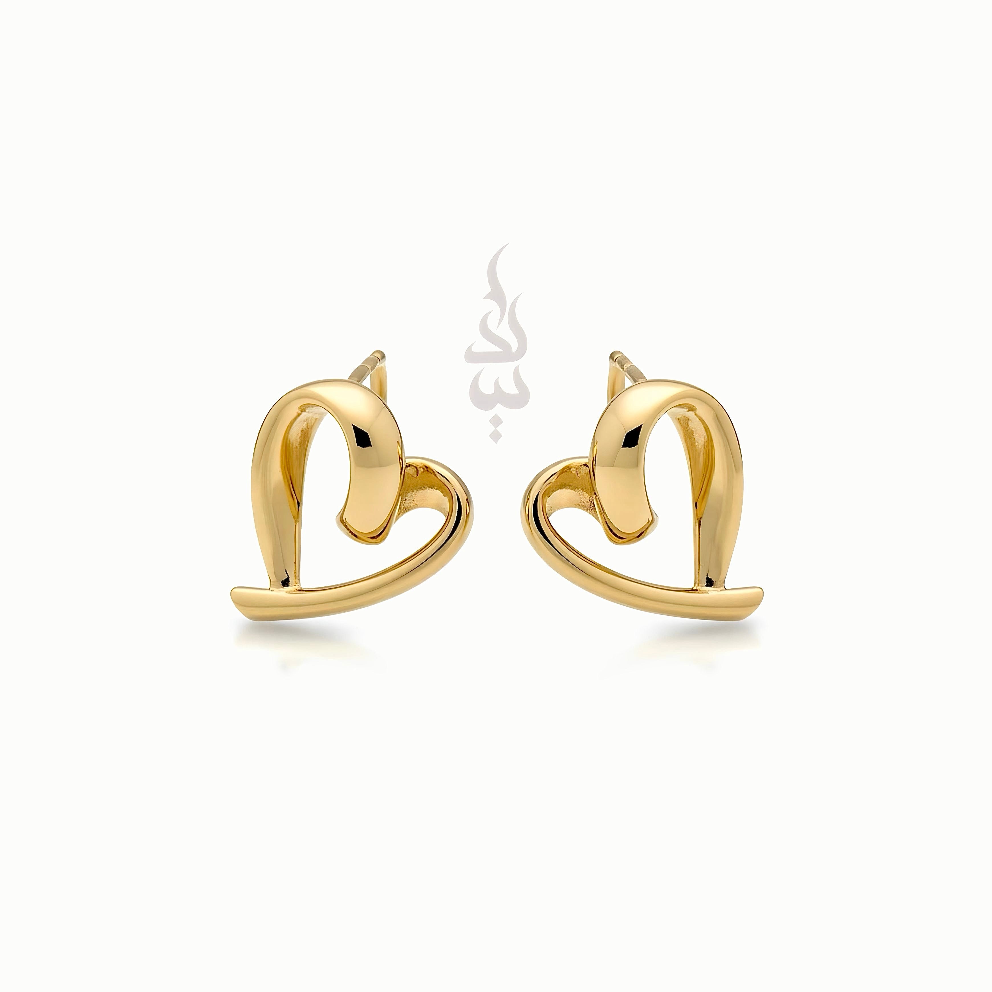 18K gold heart earrings