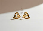 18K gold heart earrings