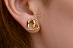 18K gold heart earrings