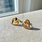 18K gold heart earrings