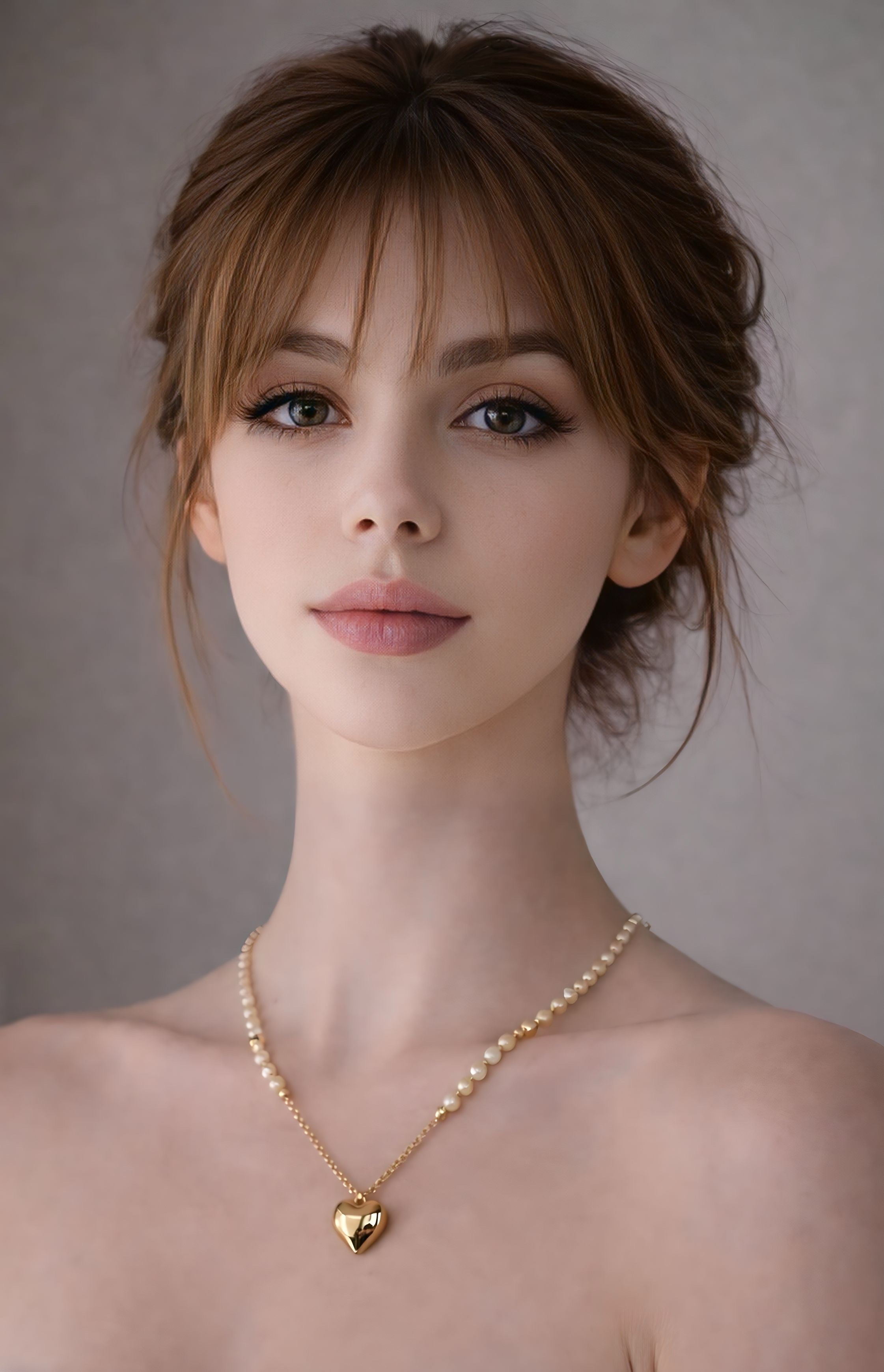 18K gold necklace with a heart pendant crafted with shell