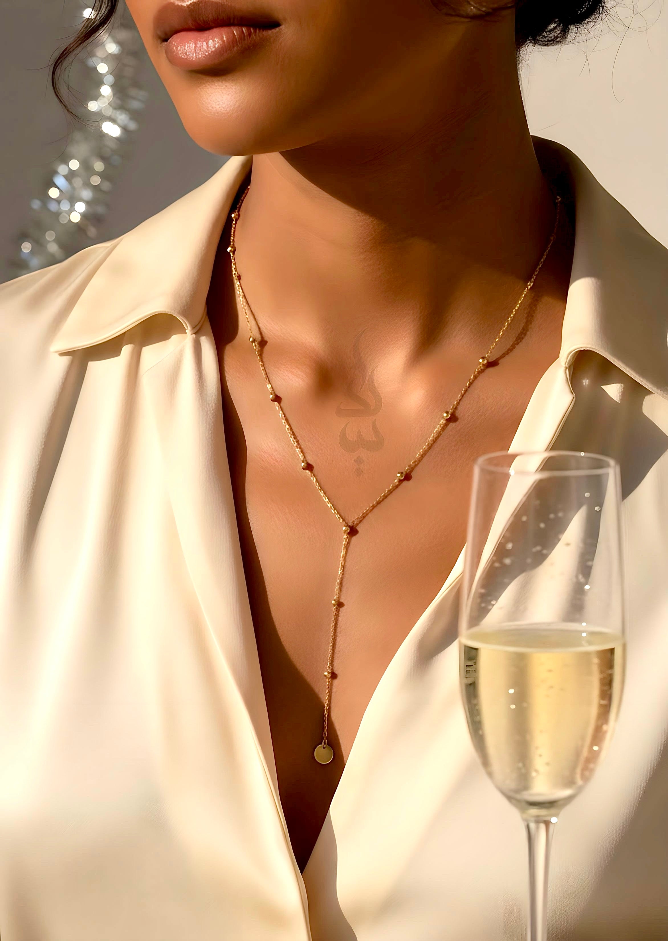 18K gold chain with Dimond cut beads