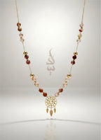 18K gold necklace with dreamcatcher pendant and carnelian stone