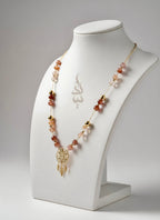18K gold necklace with dreamcatcher pendant and carnelian stone
