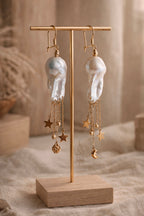 18K gold with baroque pearl earrings
